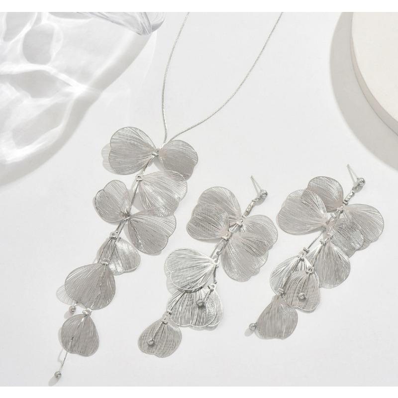 Wedding Butterfly Necklace Earrings, Bridal Accessories, Banquet Jewelry Set, One Piece Will Be Sent on Behalf of You.