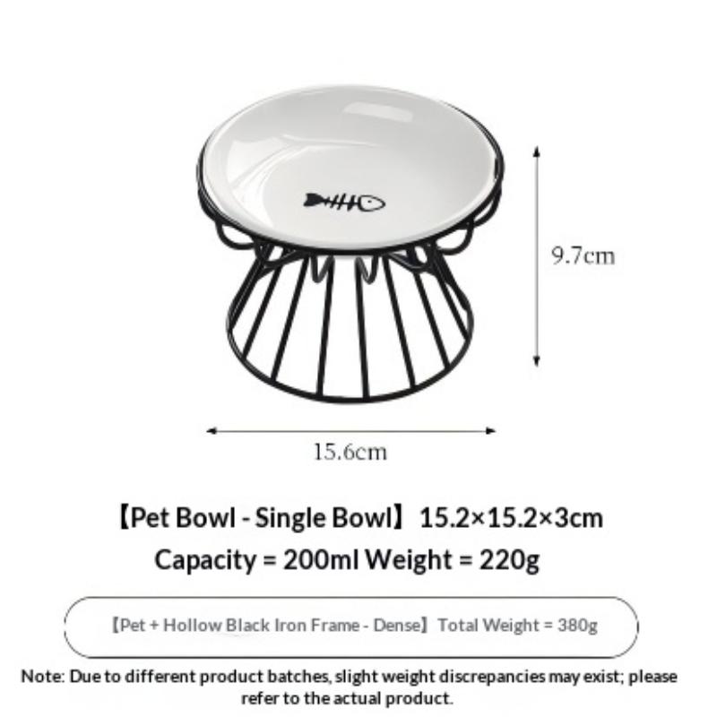 Nordic Style High Foot Pet Bowl Cartoon Neck Protection Anti Overturning Cat Dog Bowl Food Bowl