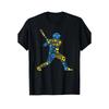 Baseballspieler Hanukkah Jüdischer Feiertag Grafik T-Shirt Kurzarm Lässig Rundhals T-Shirt