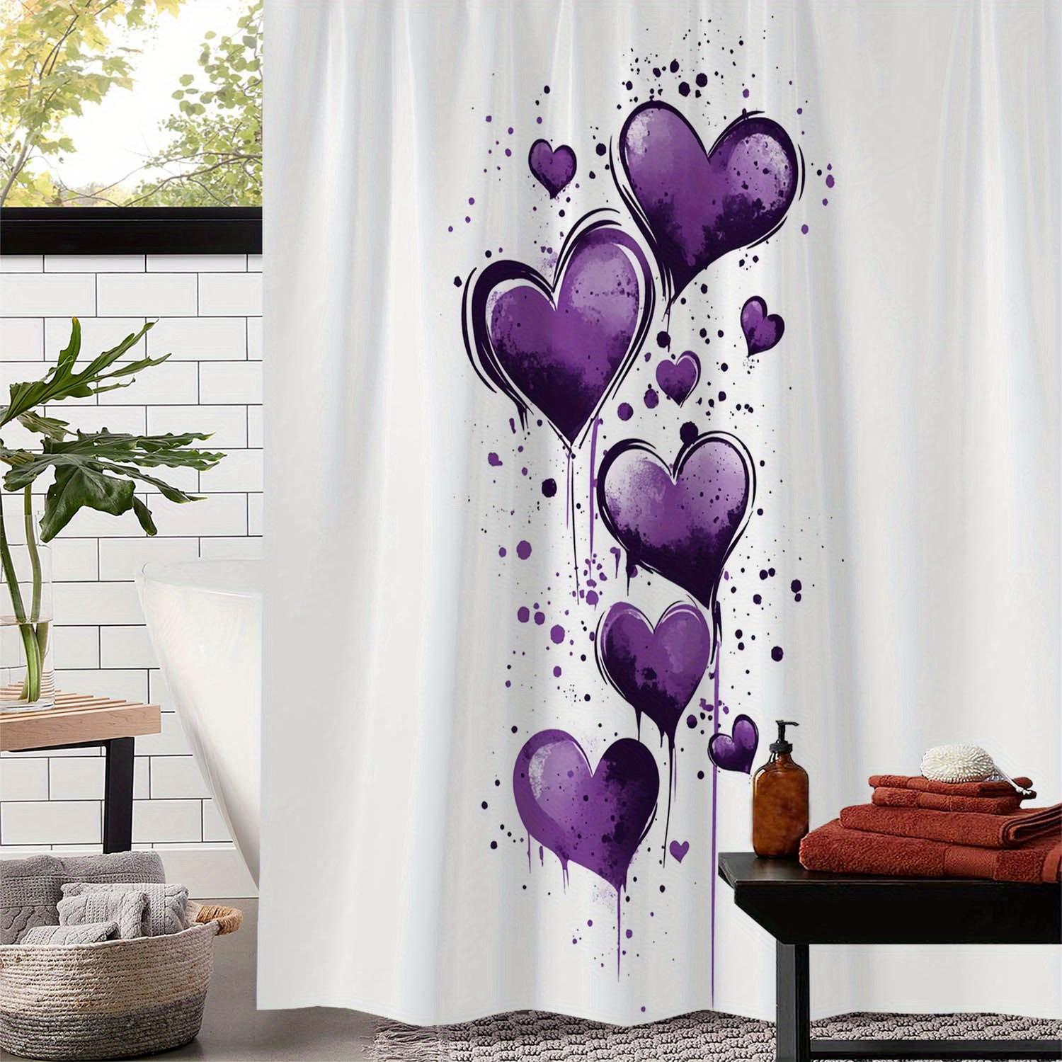 

Open One Romantic Valentine S Day Love Print Shower Curtain, Window Curtain With 12 Hooks Curtain For Windows W60H190(CM)-1 Pcs