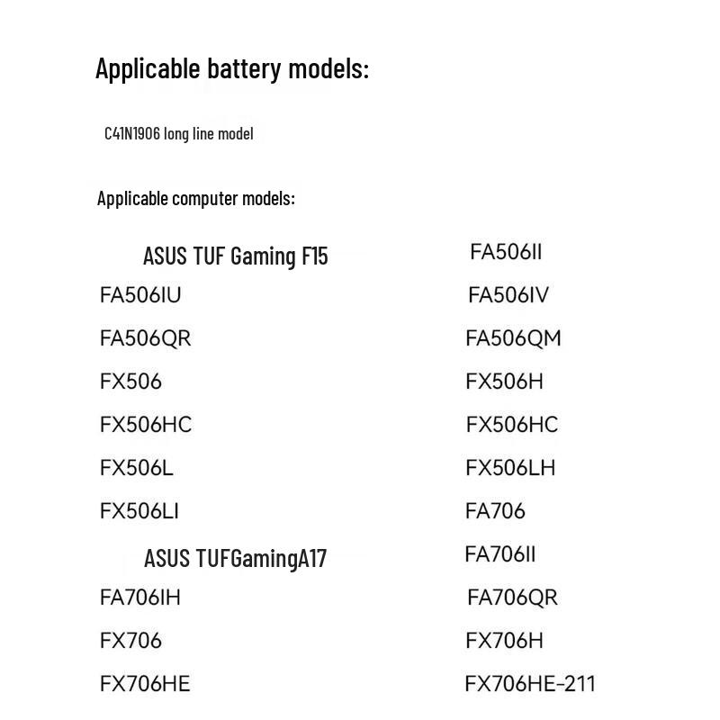 llano Replacement Laptop Battery for ASUS TUF Gaming F15/A17 Series