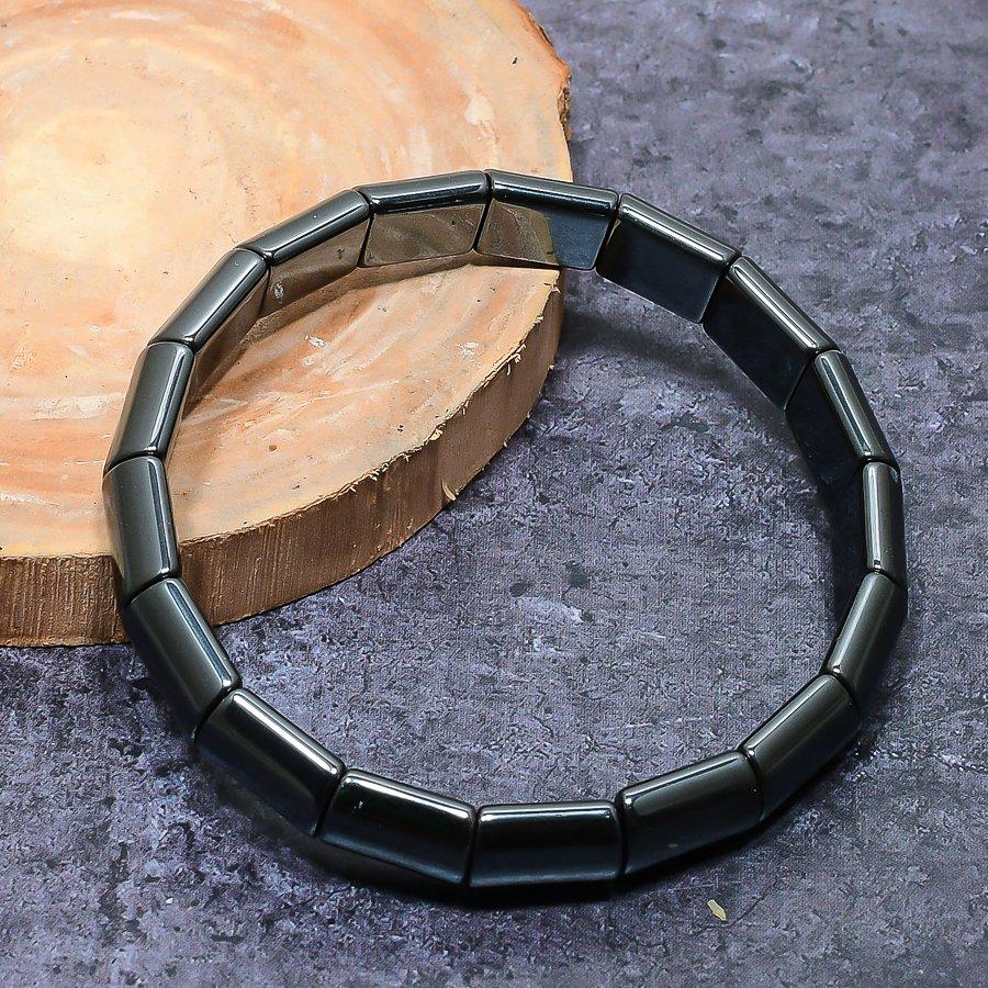 Natural Hematite Gemstone Handmade Cuff Adjustable ETC-9758