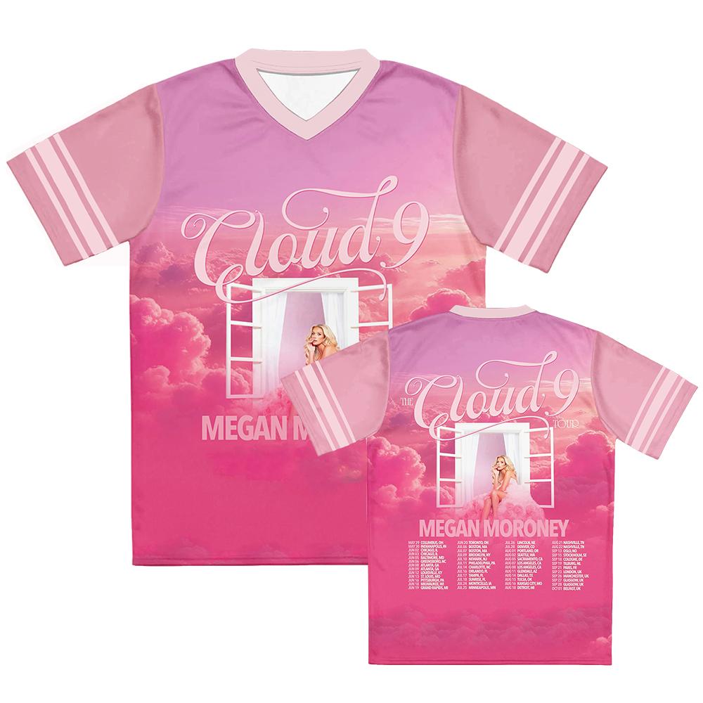 

3D jersey The Cloud 9 Tour 2026 Jersey Megan Moroney Graphic Print Tshirts Short Sleeve Tees Unisex Merch T-shirt Summer 3D Funny T-shirt Band T-shirt XXS розовый
