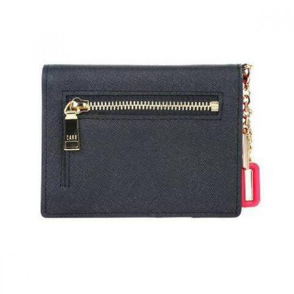 Daks Black Color Block Charm Decoration Card Wallet Dcwa2f012bk