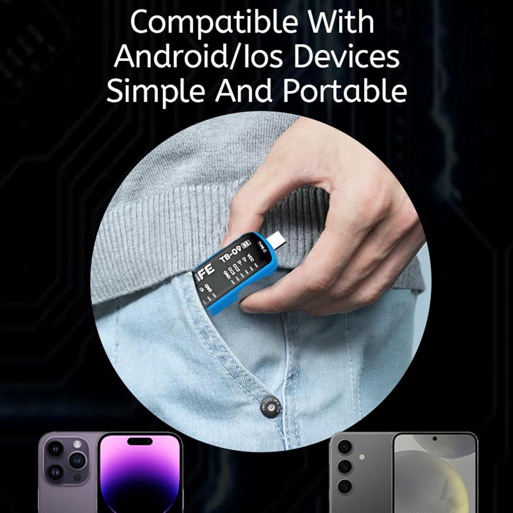 RELIFE TB-09 SE For iPhone/Android Charging Port Tester 8-Pin Type-C Dual Plug Fault Detection