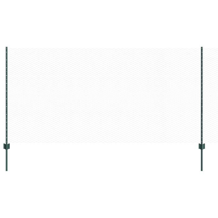 Poteaux de clôture vidaXL 11 pcs U-Channel Vert 120 cm Acier 3336757