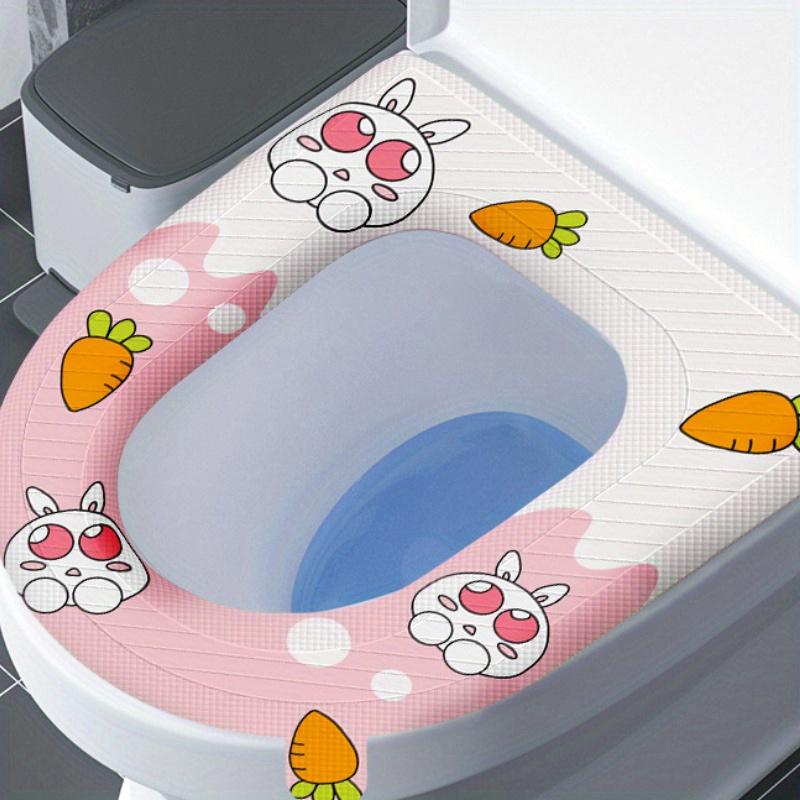 Cute Soft Silicone Toilet Seat Cover Washable Reusable Warm Toilet Pads Suitable for Toilet Rings of Different Shapes