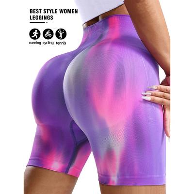 Seamless Aurora High Waist Sport Shorts Comfortable Hip Lift Workout Pants for Women Fitness Running Cycling Yoga Leggings