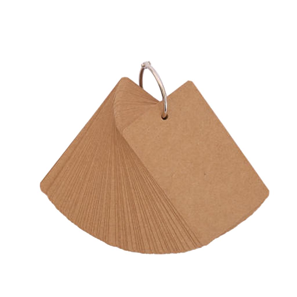 50Sheets Unlined Index Cards with Binder Rings Revision Card Punched Note Card Unruled Study Card Flashcard for Learning