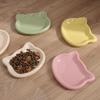 4pcs Multicolor Plastic Cat Bowl Set,Pet Supplies Category,Cartoon Cat-Shaped Design, Non-Slip Bottom To Prevent Slipping