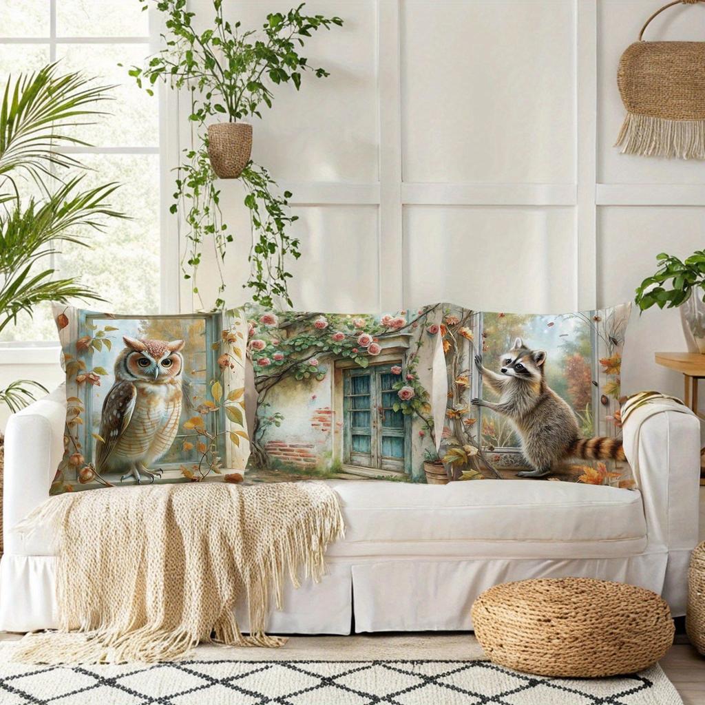 Enchanting Animal - Garden Pillow CoversLiving Room Sofa Cushion Cover, Soft and Comfortable, Bedroom Room Decoration