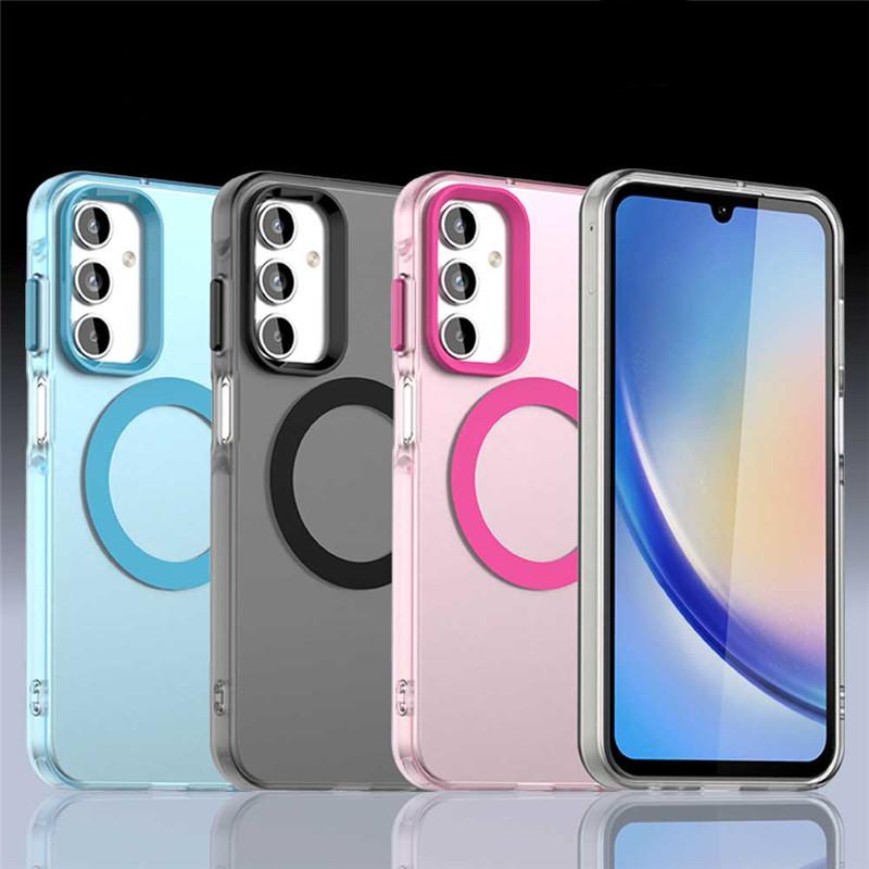 For Samsung Galaxy A15 Case For Samsung A55 A35 A25 A15 4G 5G Cover Translucent Candy Color Matte Magnetic Shockproof Bumper