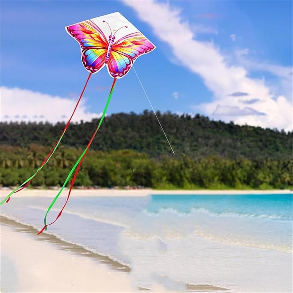 Pair of butterfly kites, butterfly style, pink, for adults and teenagers, ideal for beginners, easy to assemble and operate, includes storage bag,