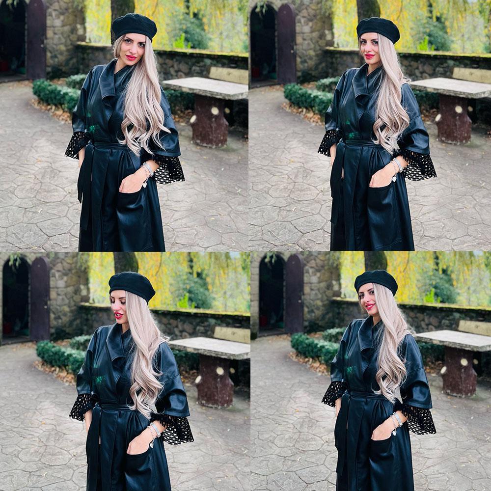 HAIRCUBE White Platinum Mixed Brown Synthetic Wigs Long Wavy Natural Hair Wigs for Women Middle Part Daily Heat Resistant Wigs