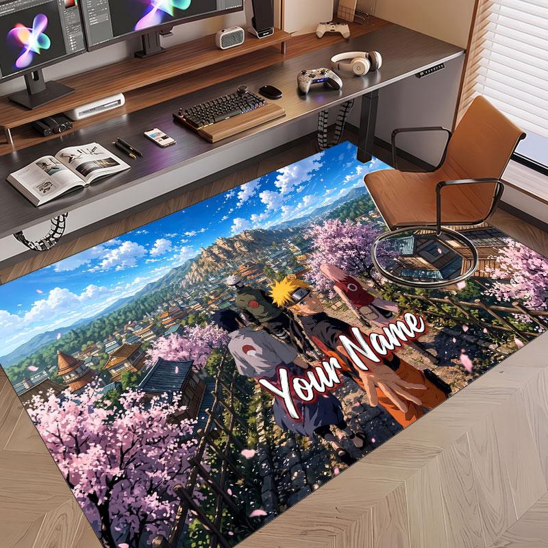 Custom Name Crystal Velvet Rug,Naruto Comfortable Anti Slip Floor Mat For Room Decoration