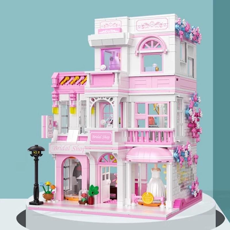 1004PCS Creative Expert Wedding Gallery Building Blocks Street View Romantic Garden Hotel Ornament Model Toy Gift for Girl Kid No Box