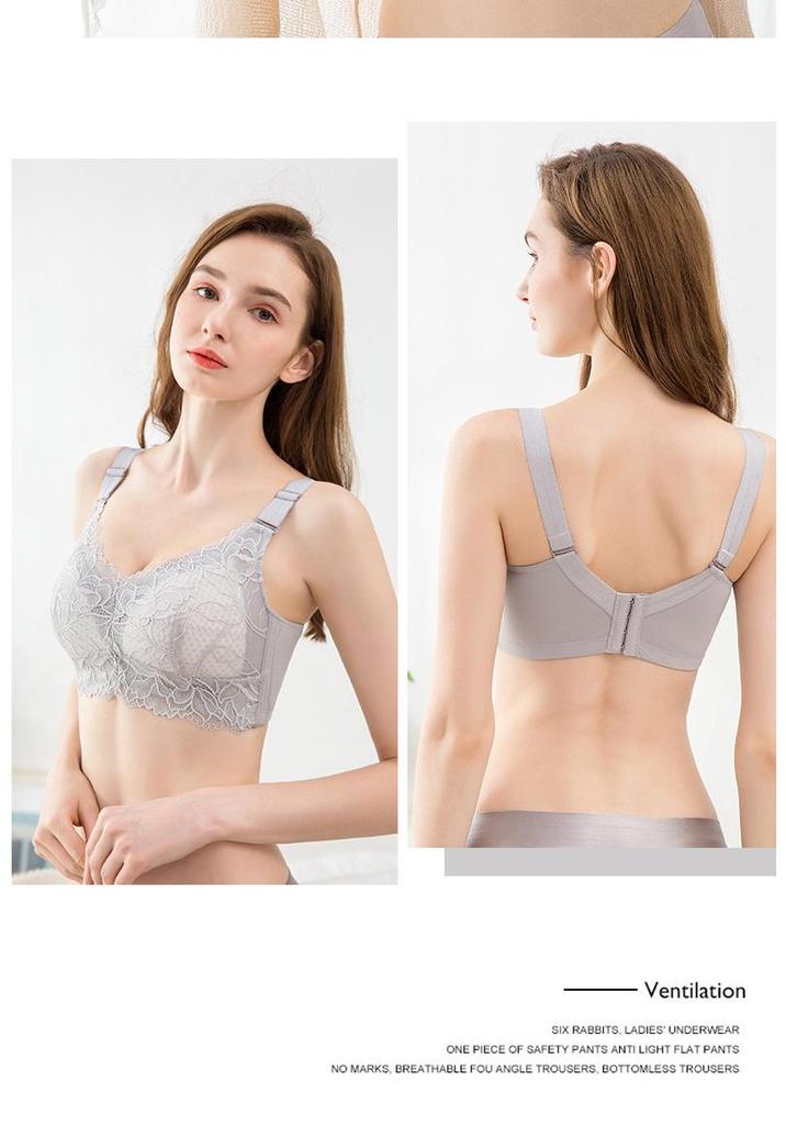 Ultra-Thin Adjustable Plus Size Full Coverage Wireless Push-Up Bra for Large Busts