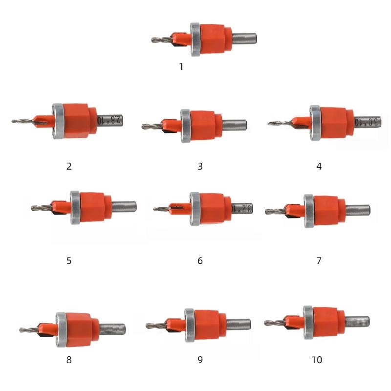 Adjustable Countersink Drill Bit Set Fit for Professional Woodworking Precisions Screw Installation Tool with Depth Stop