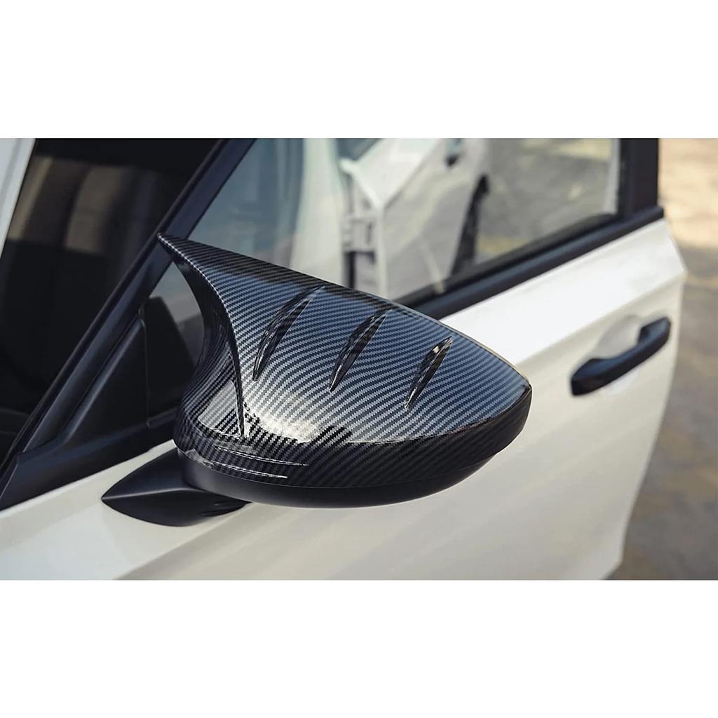 2pcs Carbon Fiber Pattern Rearview Side Mirror Cover Cap Cover Protector Molding Trims Decoration For Honda Civic 11th Gen 2022