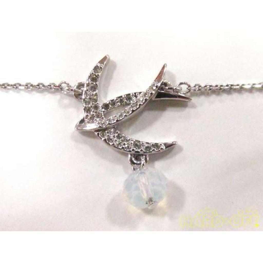 Used SWAROVSKI Swallow Motif Necklace with Stone