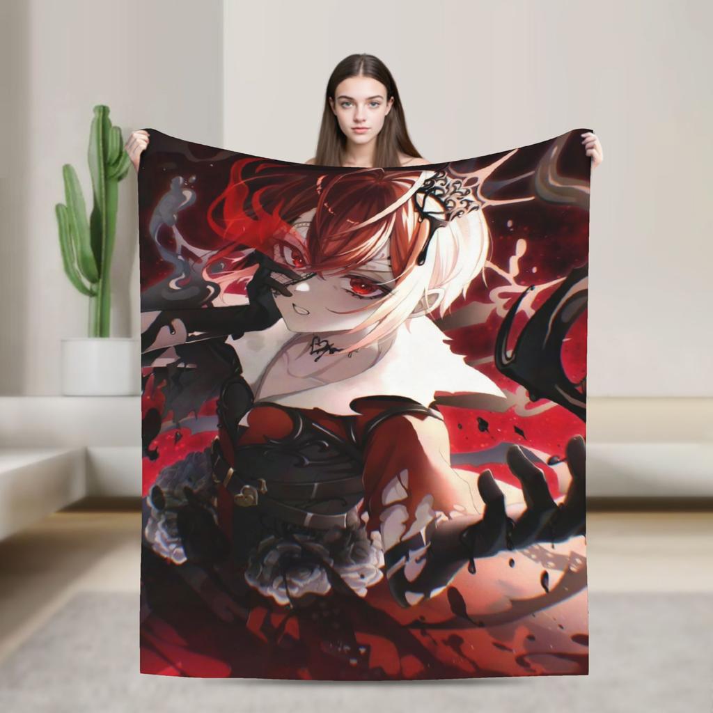 Twisted-Wonderland Blanket Malleus Draconia Cartoon Game Flannel Awesome Warm Throw Blankets for Home Restaurant Spring Autumn