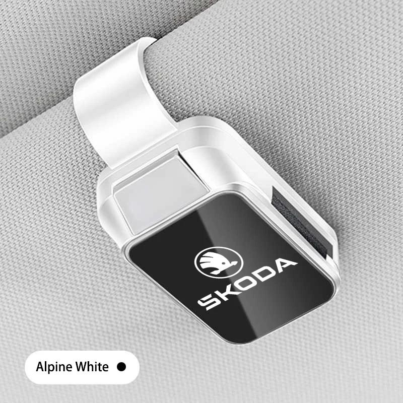 Car Sticker Car Interior Sun Visor Eyeglasses Holder Sunglasses Clip For Skoda Octavia Kodiaq Fabia Vrs Superb Karoq Yeti Rapid ukm344
