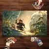 Knight Mouse & White Cat Zoned MTG Commander Playmat Magic The Gathering DeskMat 600x350MM Non-Slip Rubber Trading Card Game Pad