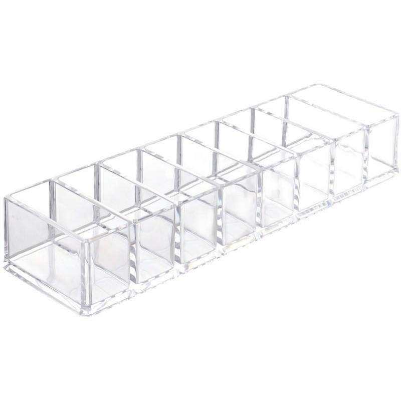 8-grid Transparent Data Cable Storage Box Desktop Phone Charger Charging Cable Sorting Grid Box Hub Sorting Organizer Shelf
