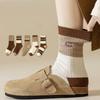 5Pairs Soft Stripe Tube Socks Breathable Mid-calf Socks Women's Cotton Socks  for Four Seasons