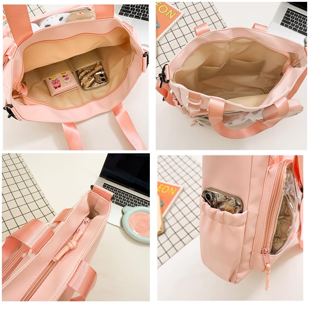 Pain Bag with Sewn Pouch Pink Pain Bag Adult Fan Activity Itaback Itaba Clear Can Badge Storage Pouch Transparent