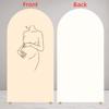 6.56ft Pregnant Woman Silhouette Arch Backdrop Stand Cover 2-Sided Round Top Backdrops Covers for Baby Shower Parties Background