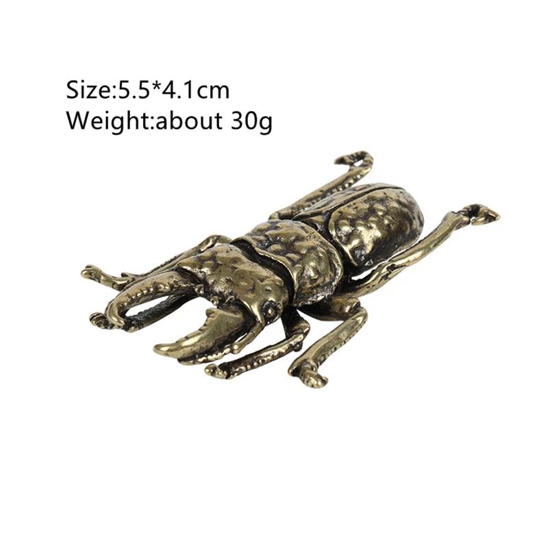 

Миниатюрные фигурки жуков из цельной меди, украшения для дома и офиса, имитация латунных длинных рогов, украшения в виде насекомых-тельцов, забавные подарки