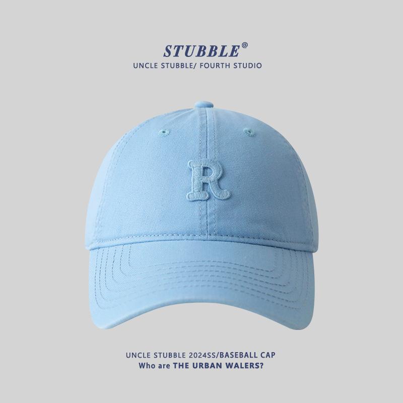 

R-standard baseball cap, men s and women s casual versatile, pure cotton soft top duckbill cap Adjustable 55to61cm небо синє кольору