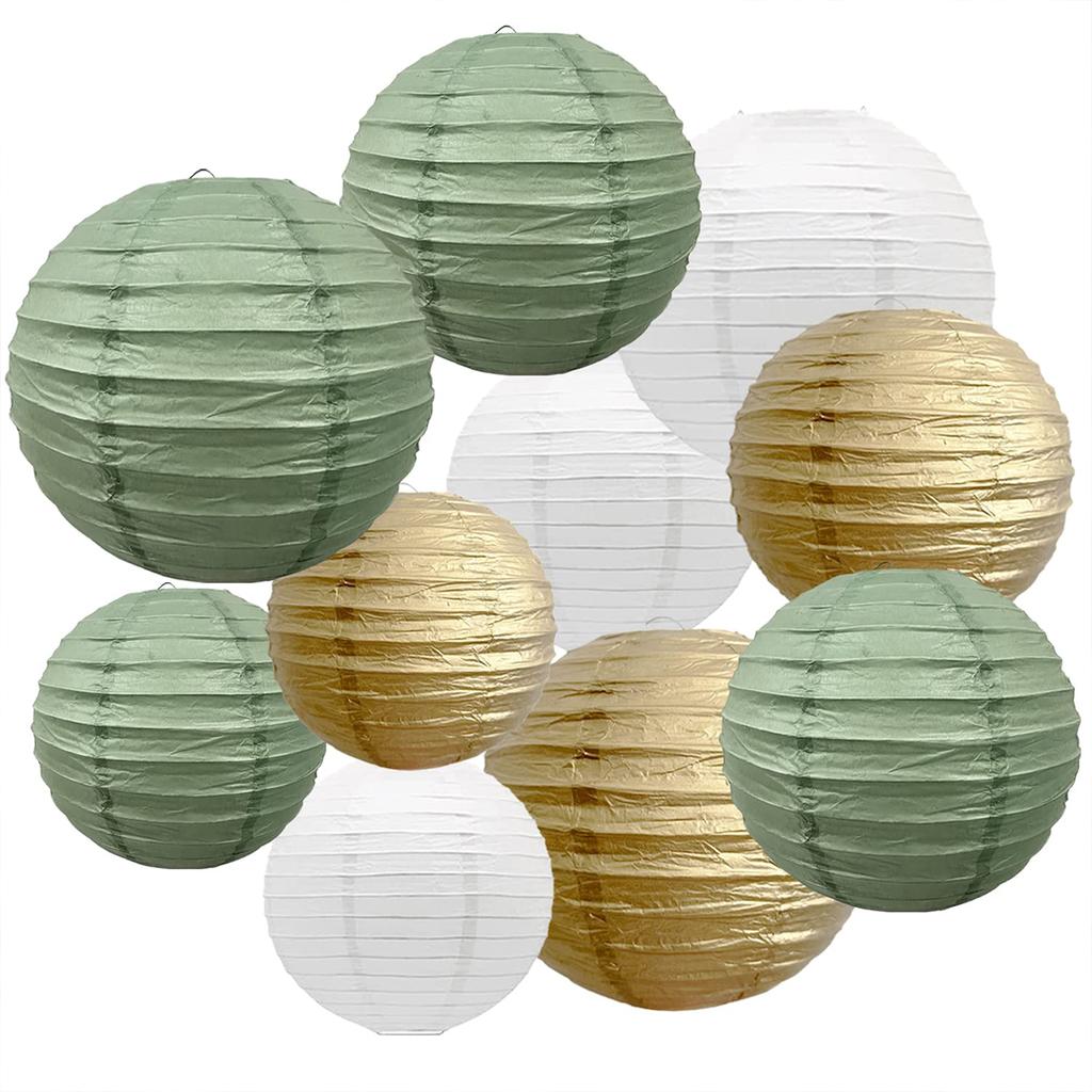 10PCS Paper Lantern Round Lamp Hanging Paper Lantern Decorations For Wedding Birthday Decorations