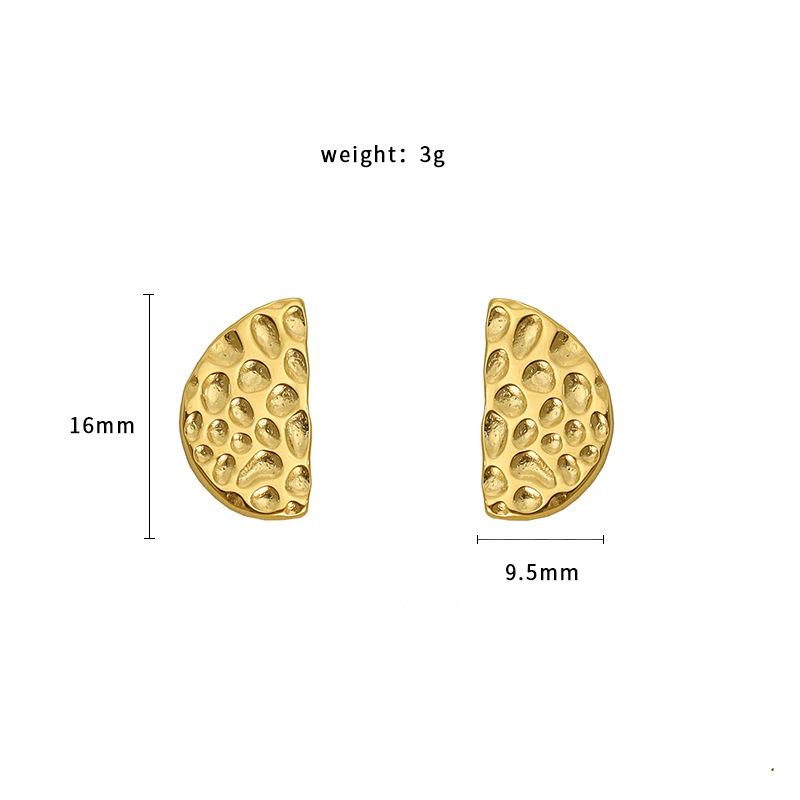 Personalized Bump Irregular Cheese Shape Earrings Women'S Niche Simple Versatile Temperament Personalized Stud Earrings