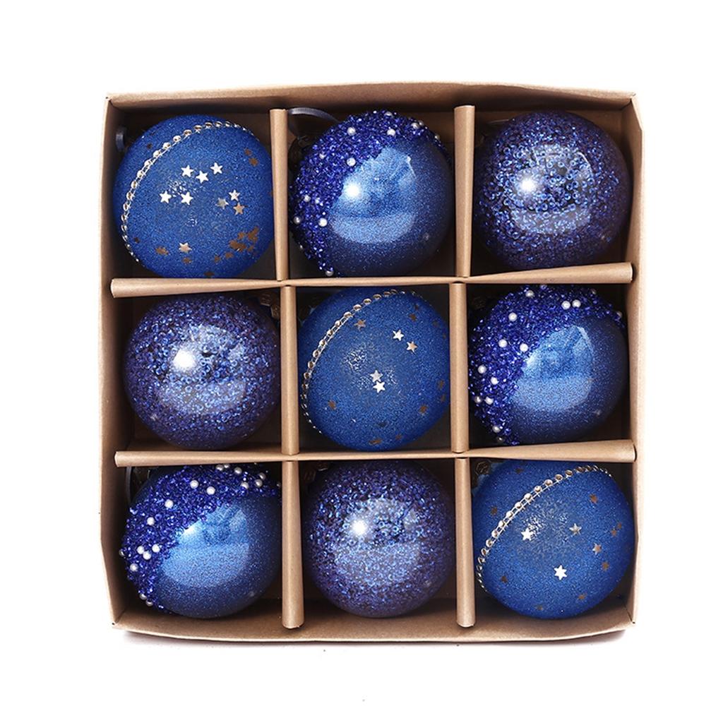 8CM 9 Pcs Christmas Balls Ornament Xmas Tree Hanging Pendant Decorations Home Christmas Decoration Accessories