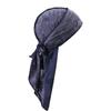 Men's Distressed Street Pirate Style Durag Head Wrap,Breathable Casual Streetwear Bandana with Double Long Tail Strap Pirate Hat