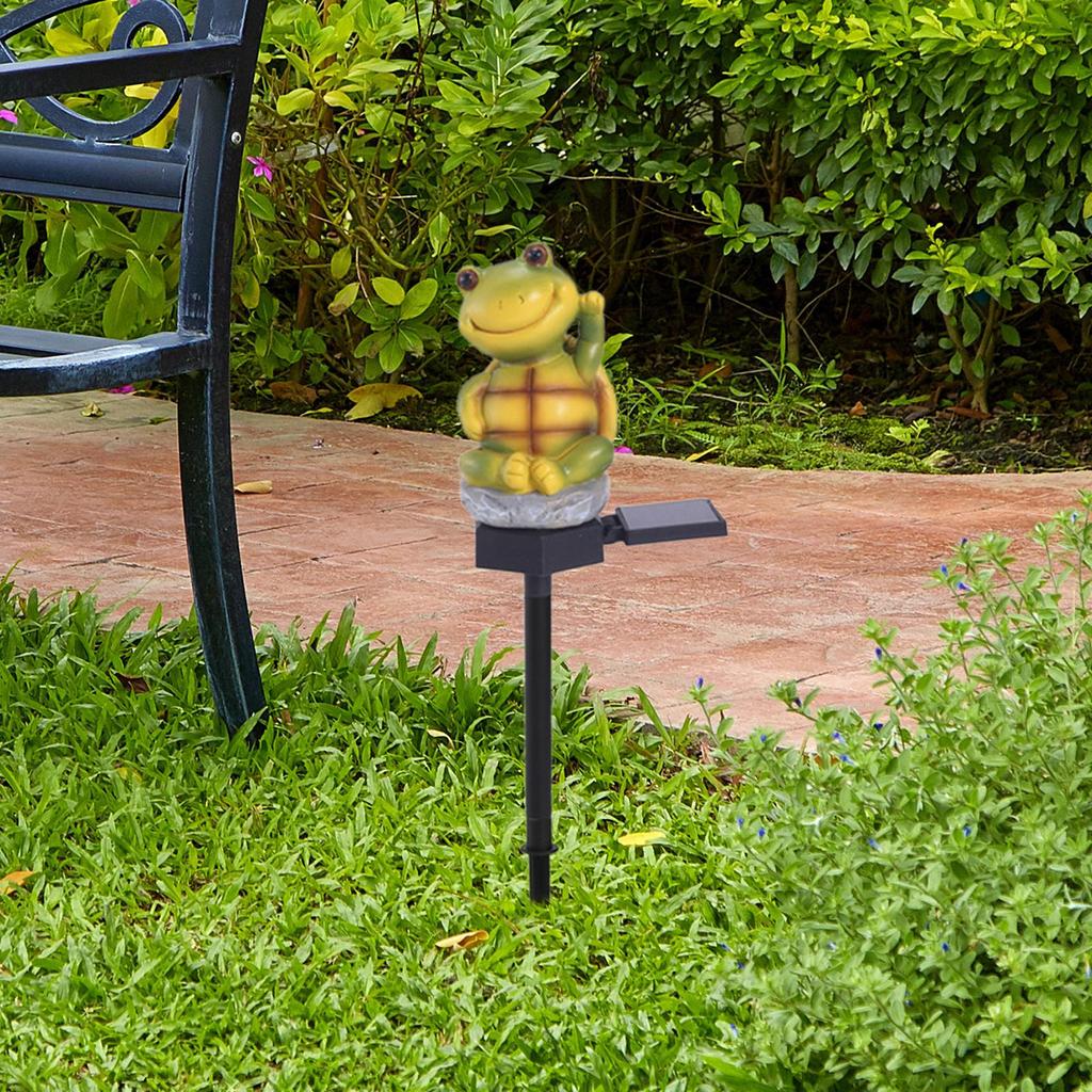 Animal Statue Led Lights Decor Housewarming Gift Solar Garden Stake Resin Figurine for