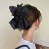 Korean Fashion Big Bow Hair Claw Ribbon Black White Two-sided Hair Clip Claw Clamp Headwear Girls Women Hair Accessories