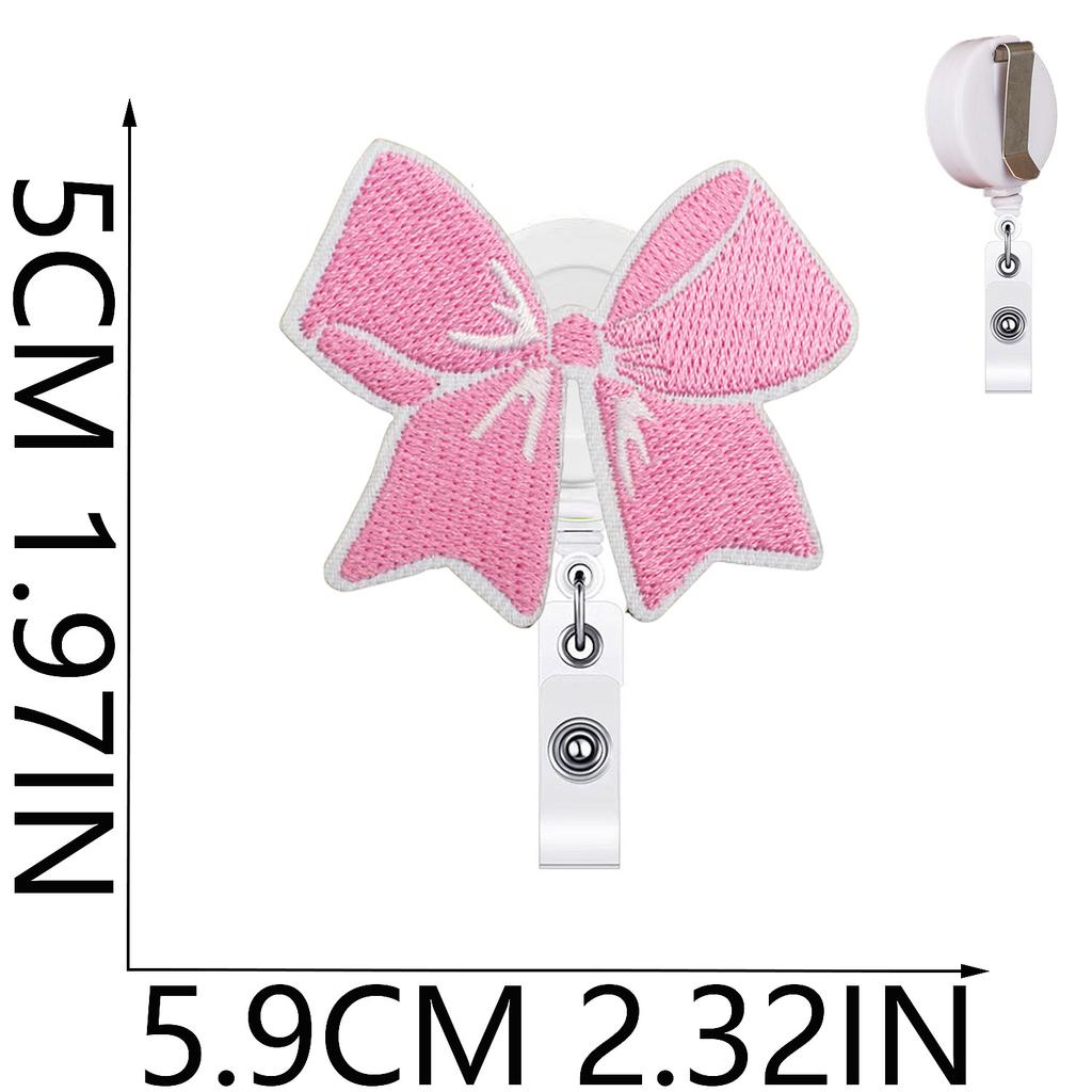 Id Clip Decorative Bow Embroidery Cloth Sticker Easy Pull Patch Sticker Cherry Bow Computer Embroidery Label Ironing