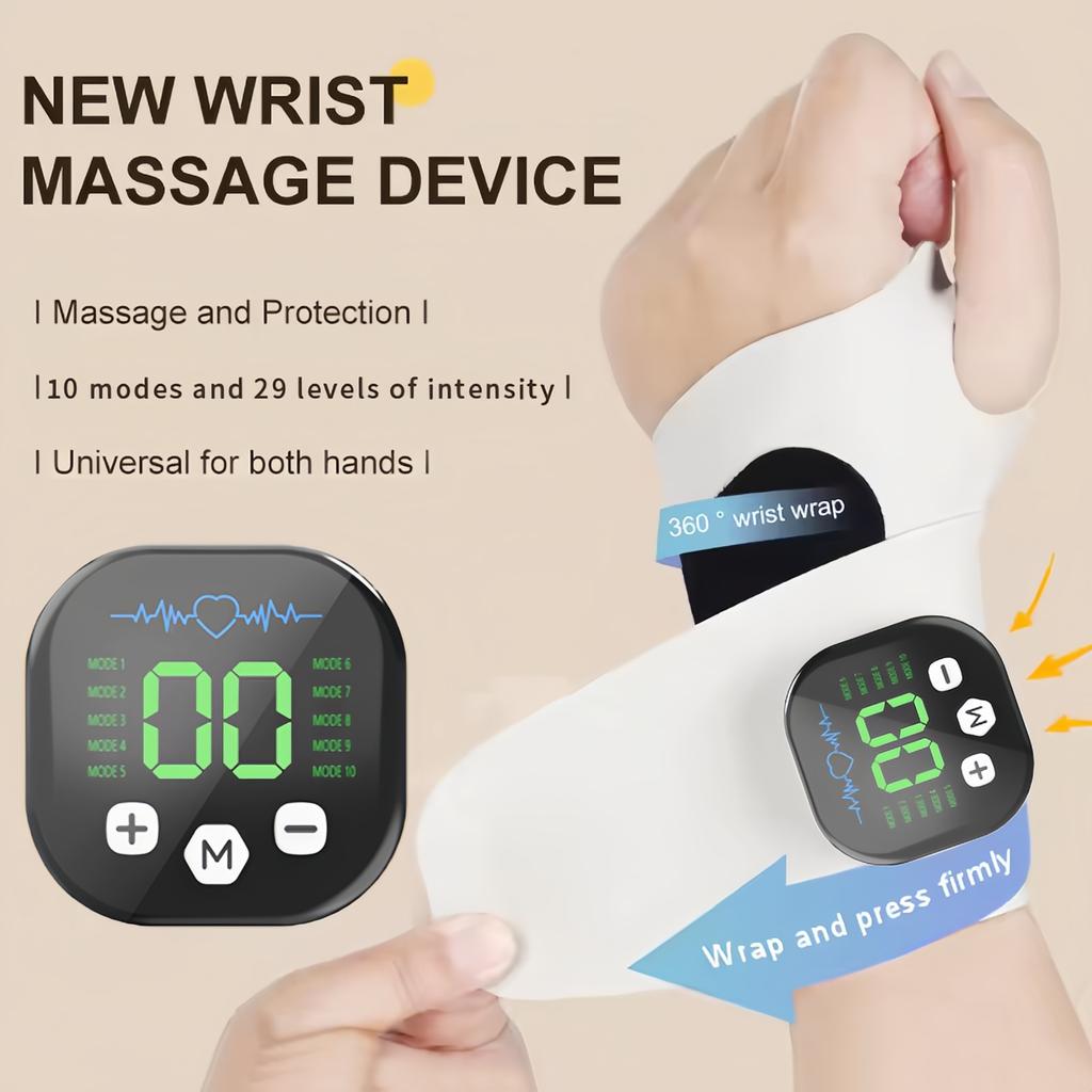 Elektrisches Akku-Hand-Handgelenk-Massagegerät Vibration Lindert Tenosynovitis Massagegerät USB Wiederaufladbar Karpaltunnelsyndrom Müdigkeitslinderung