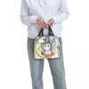 Bonito Unicornio Sentado en la Luna Lonchera Portátil para Mujer Enfriador Impermeable Térmico Aislado para Alimentos Bolsa de Almuerzo para Escolares Niños Estudiantes