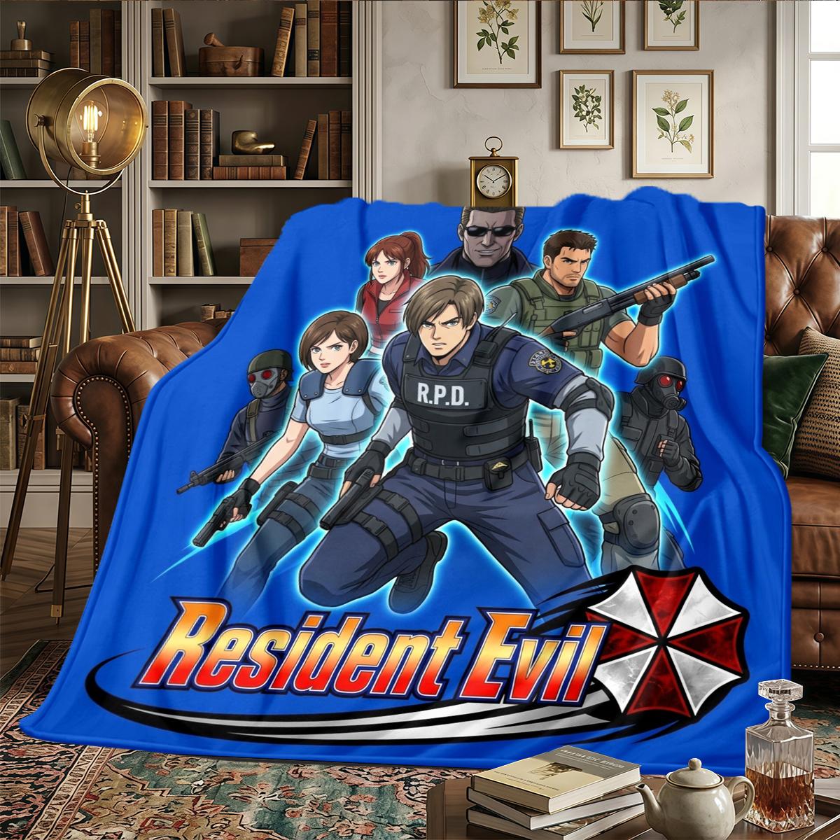 Resident Evil Comfortable Warm Printed Flannel Blanket, Fits Bedrooms, Sofas, Beds, Chairs, Picnics, Travel -HE49 75x90cm