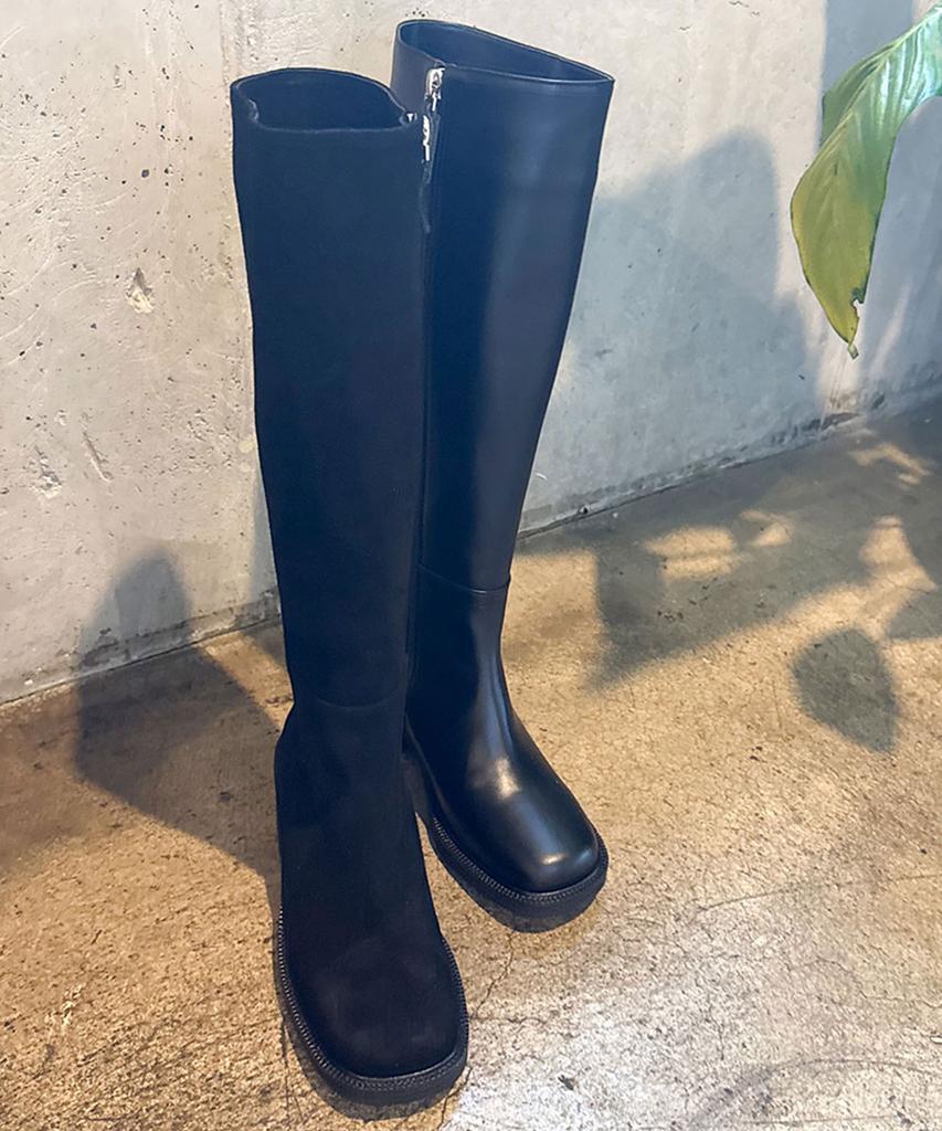 Leah Bella Long Boots_Black, Black Suede