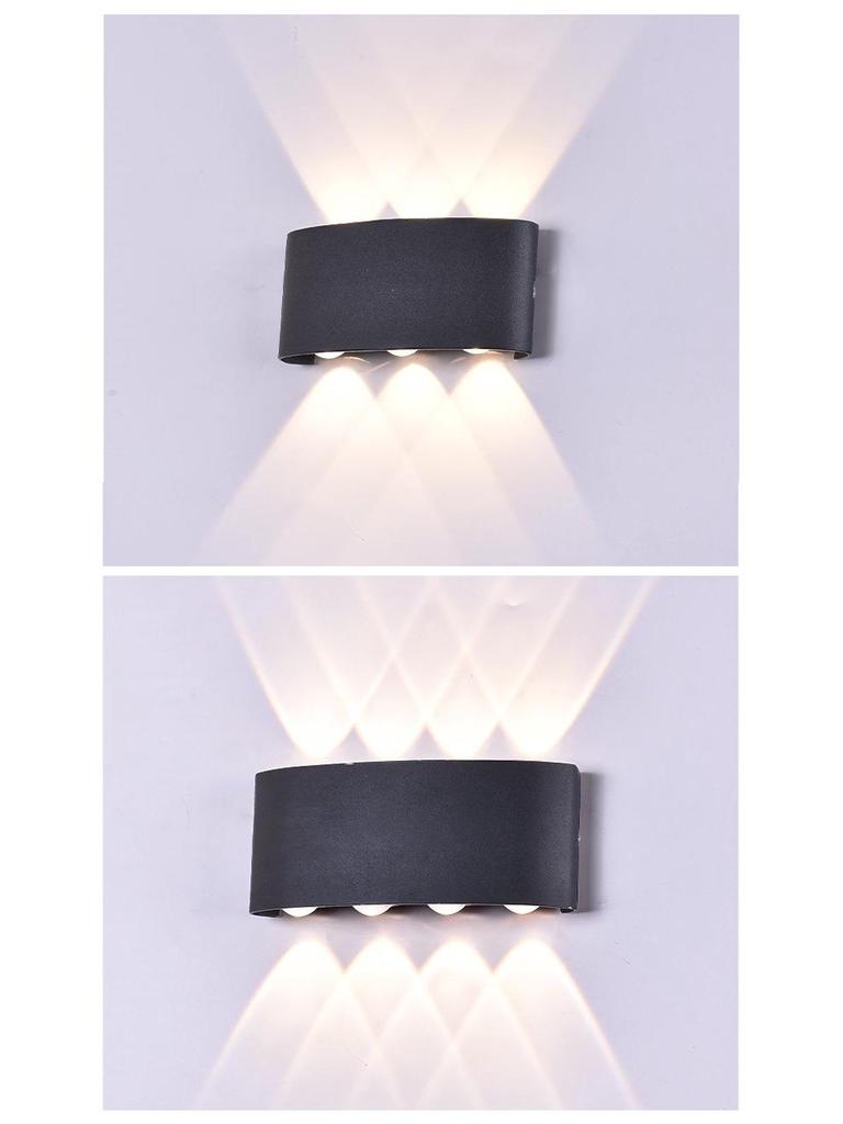 Kaiqi Minimalistische LED Außenwandleuchte Up/Down, Doppelkopf Wasserdichte Außenbeleuchtung.