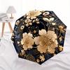 1pc Floral Ornament Automatic Open/close Folding Compact Umbrella, 8-Rib Sturdy Canopy, Lightweight Portable, Everyday Use, Gift, Outdoor Umbrella, Tr