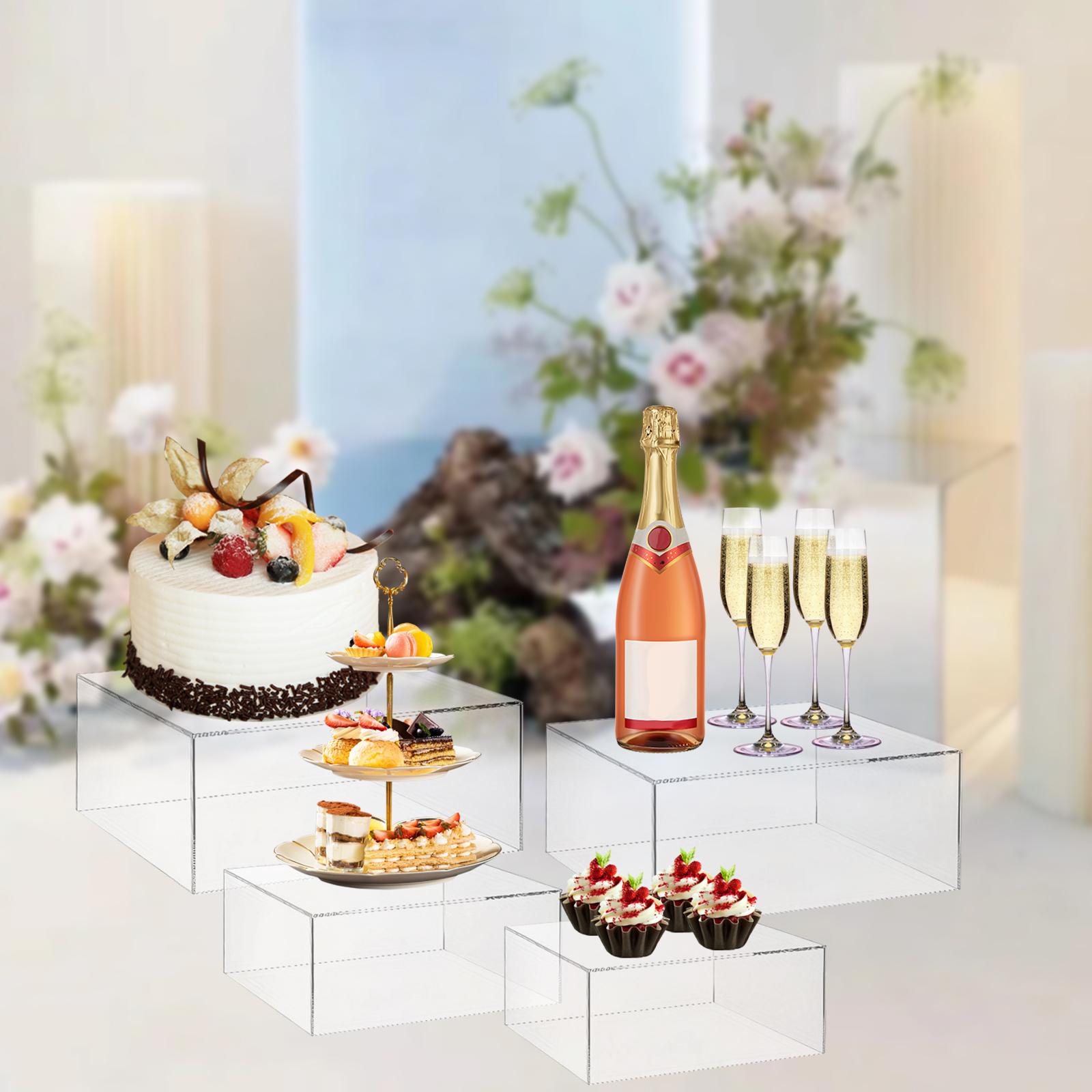 4Pcs Buffet Riser Acrylic Cake Riser