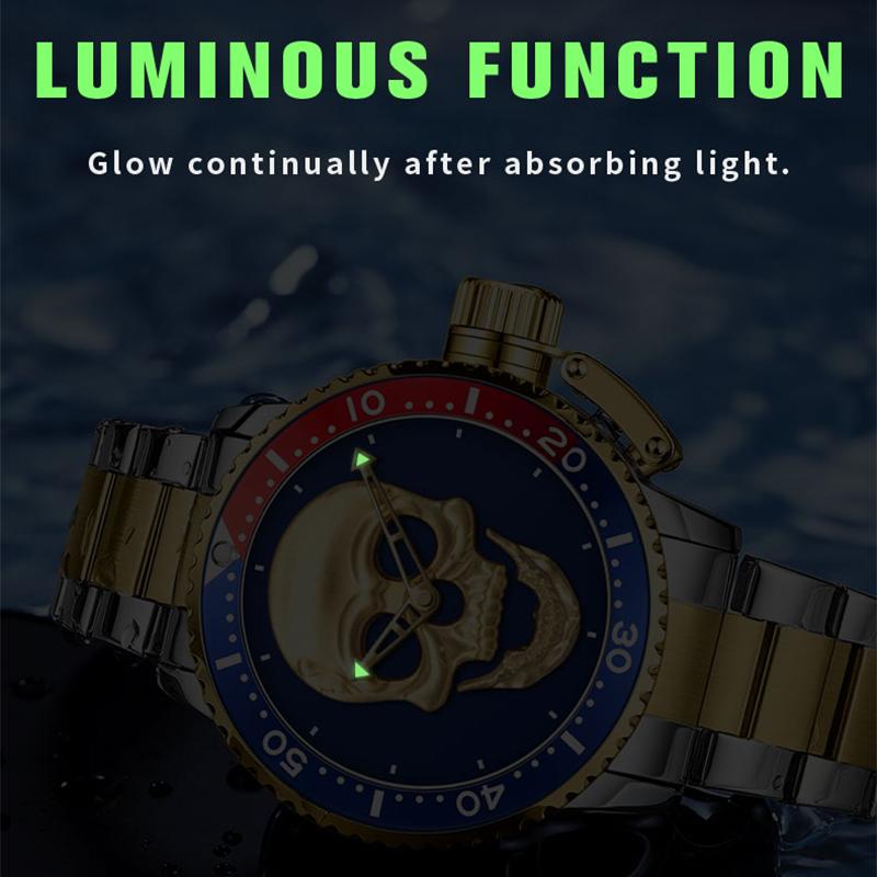 WWOOR Watch For Men Top Luxury Brand Mens Watches Stainless Steel Luminous Waterproof Male Quartz Wrist Watch Relogio Masculino