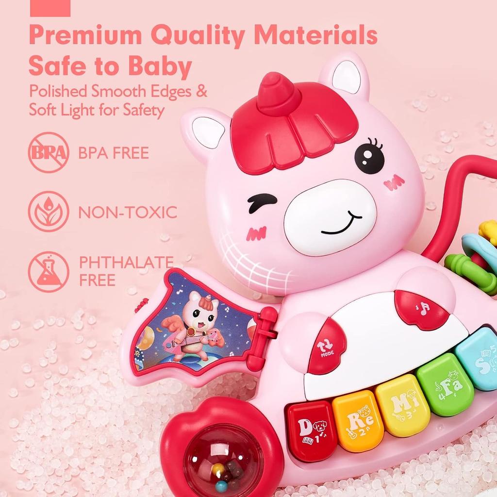 Toys Baby Boys Girls Activity Early Learning Educational Toys Unicorn Musical Light Infant Piano Toys Music Instrument Gift