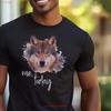 Majestic Wolf Watercolor T Shirt Wildlife Animal Art Print Nature Lover Vintage Stretched Designer Clothes Breathable